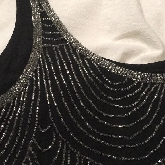Joie Devani Scallop Beaded Tank Black Top Size XS - Picture 3 of 4